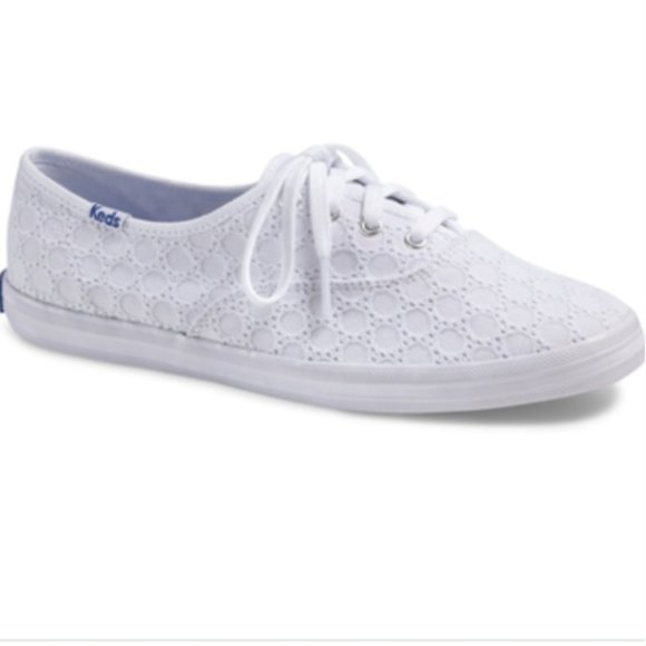 white eyelet keds
